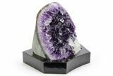 Amethyst Cluster with Calcite on Wood Base - Uruguay #253141-1